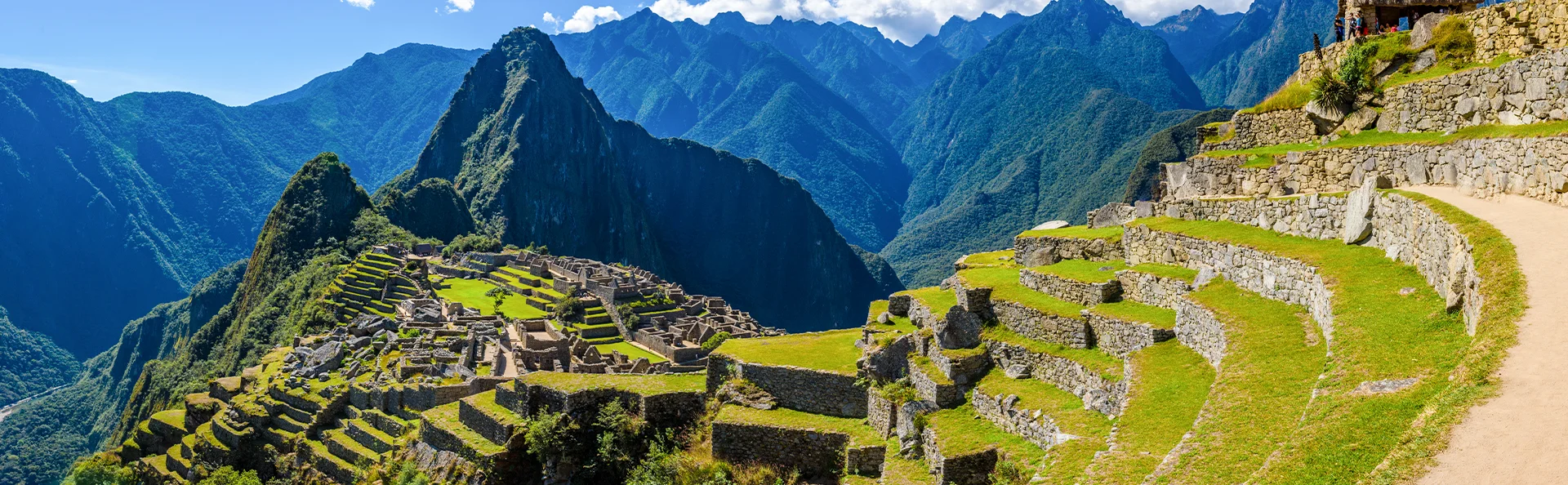 Utsikt över Machu Picchu i Peru