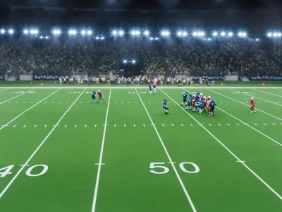 Två lag spelar amerikansk fotboll
