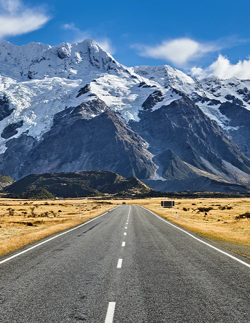 Mot Mount Sefton i Mount Cook nationalpark, Nya Zeeland