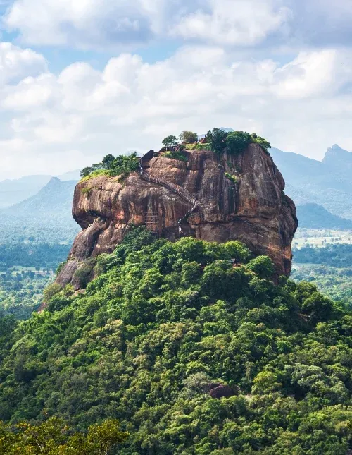 Utsikt över Lejonklippan Sigiriya på Sri Lanka