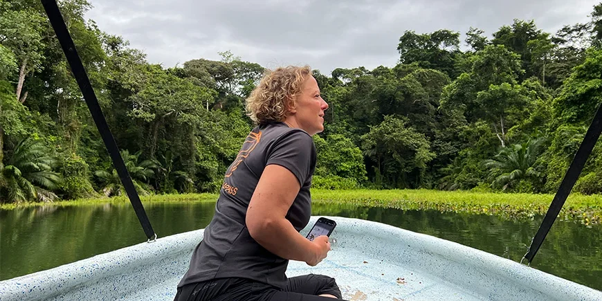 Meike från TourCompass på Gatúnsjön i Panama