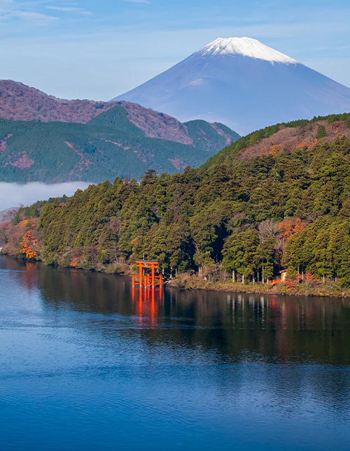 Ashisjön med utsikt över Mt. Fuji