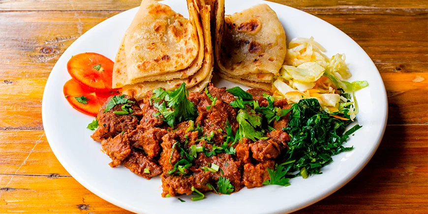 Nyama Choma med chapati-bröd