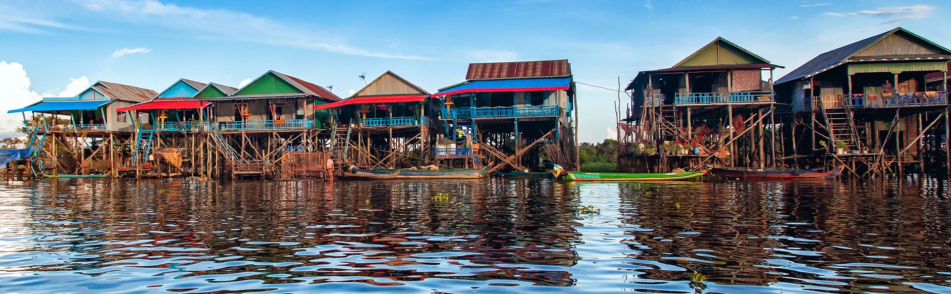 Den flytande byn på Tonlé Sap-sjön i Kambodja.