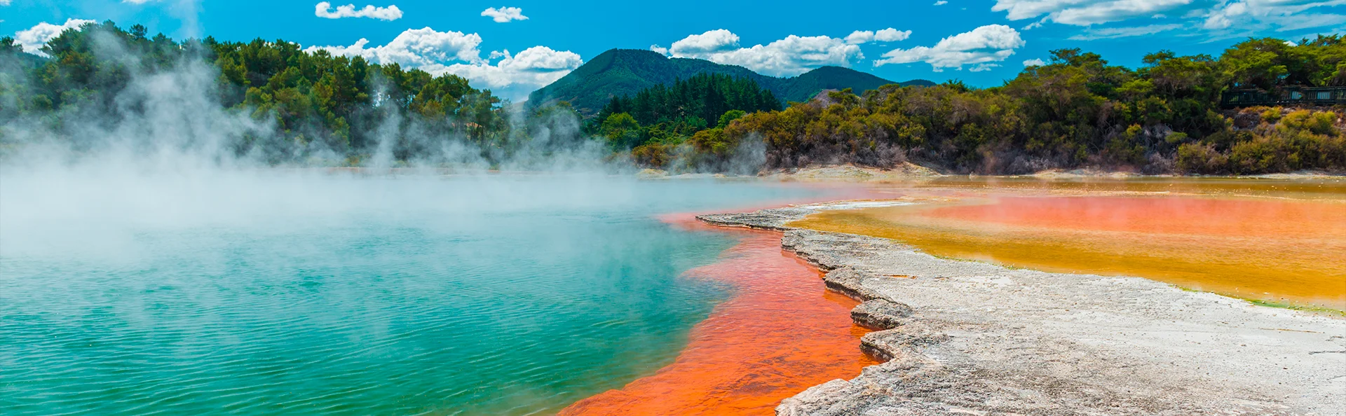 Färgglad geotermisk pool, Wai-O-Tapu, Nya Zeeland