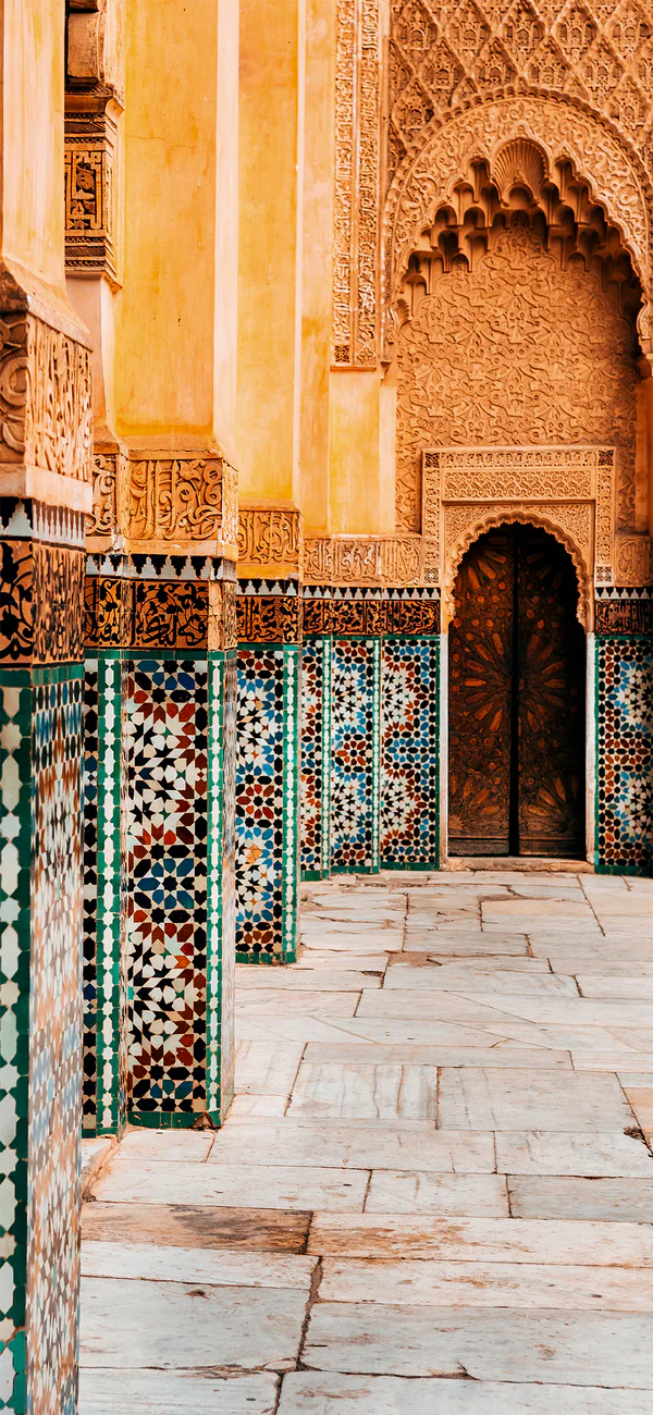 Smal gränd i den Blå Staden, Chefchaouen, Marocko