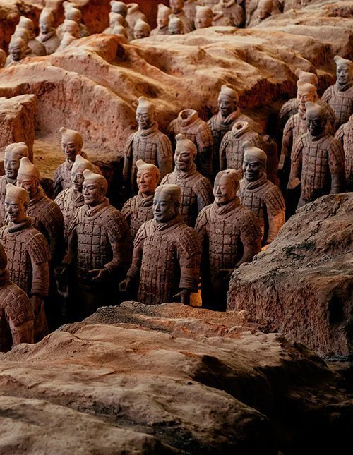 Statyer av terrakottaarmén i Kina